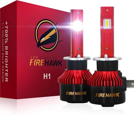 Firehawk LED H1 ampoules, 50k lm, 6 000 K, kit sans fil