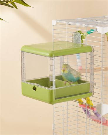 Bird Bath for Cage - Hanging Bath for Small to Medium Birds Green