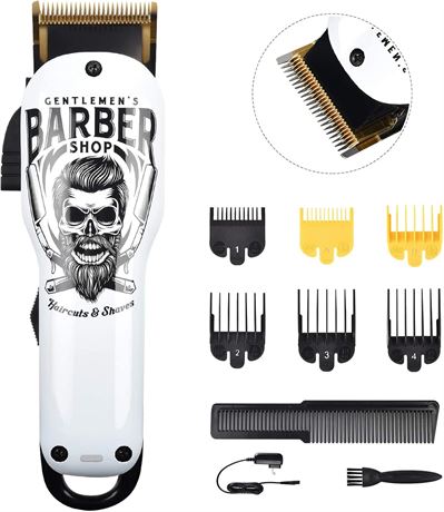 Tondeuse cheveux pro, fil/sans fil, 2000 mAh, 6 sabots