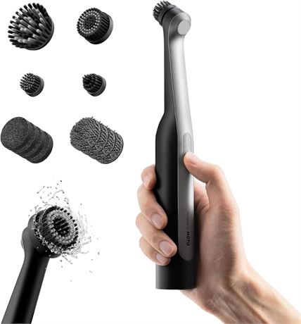 HOTO Wand Electric Spin Scrubber, Rechargeable Grout Cleaner with 12 Brush Heads