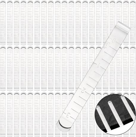 SOUJOY 60 Pieces Sewing Clips, 3 Inch Hemming Clips, Stainless Steel Ruler