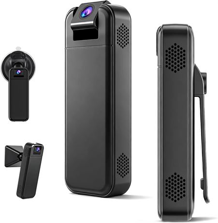 Cam ra de s curit  pro noire portable avec support ventouse, enregistrement