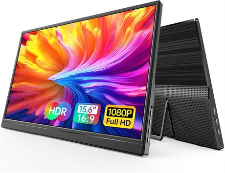 Dopesplay Portable monitor 15.6" 1080p USB-C HDMI IPS Slim Zero Bezel with stand