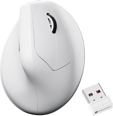 Keychron M5 8K Vertical Ergonomic Wireless Mouse, 2.4G/Bluetooth 5.3-30K DPI