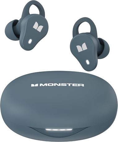 Monster N-Lite 210 Earbuds, Bluetooth 5.4, 32H Playtime, Mic Waterproof Blue