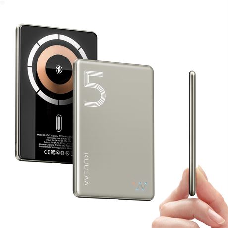 Batterie Externe Kuulaa MagSafe 5000mAh 20W PD Slim Magnétique iPhone