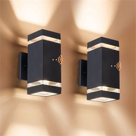 OUTKEIEI Outdoor Wall Lights 2 Pack, Dusk to Dawn Waterproof Porch Sconces