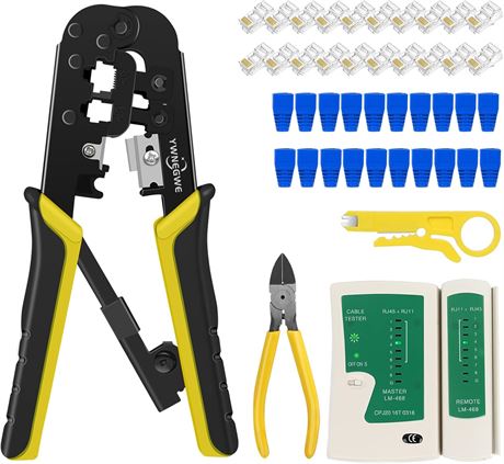 RJ45 Crimp Tool Kit for Cat5/5e/6, RJ-11/RJ-12, 8P RJ-45 Crimp Tool