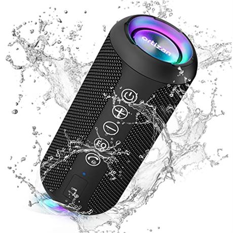 Enceinte Bluetooth Ortizan IPX7 étanche 24W LED autonomie 30h