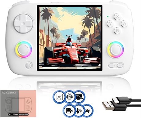 RG CubeXX White 3.95-inch 720x720 IPS OCA 1:1 3800mAh H700 Game Console