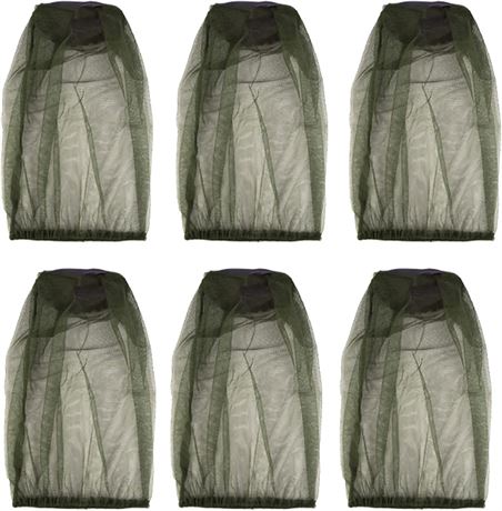 6-Pack Mosquito Head Net Face Cover Outdoor Mesh Bug Protection Netting