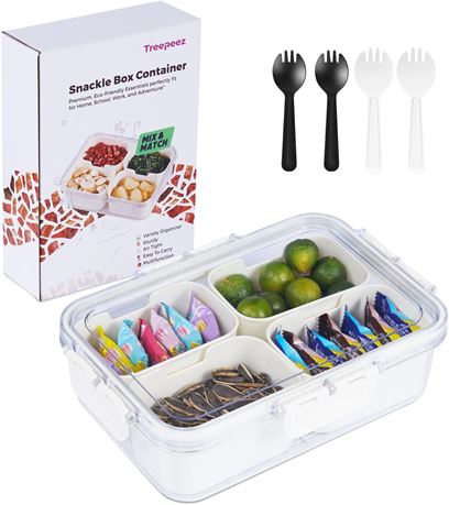 Food Storage Container with Lids Airtight 4 Removable Compartments Organizer