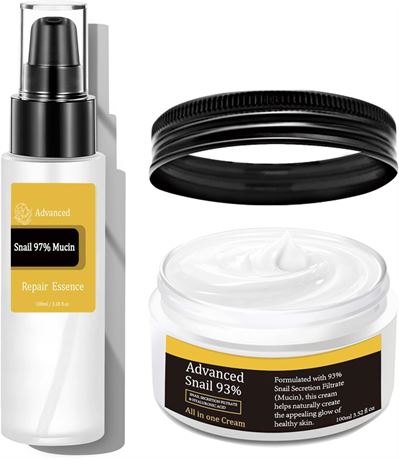 Snail Essence Duo, Mucin Essence & Cream, Hydrating, Anti-Aging