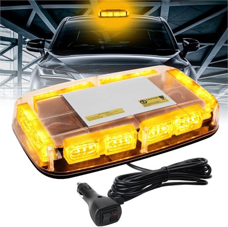 Amber LED Strobe Light with Base 12-24V