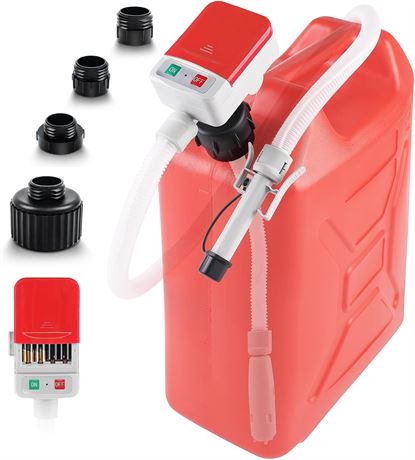 SKYJDM Fuel Transfer Pump 2.4GPM Auto-Stop Sensor 51in Hose Battery Portable
