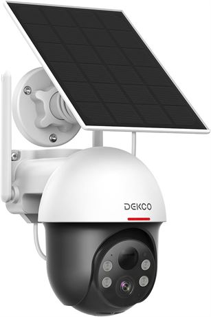 Caméra DEKCO Extérieure, 2K, batterie/solaire, auto-tracking