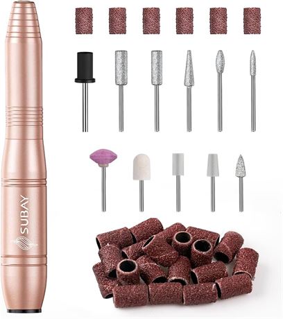 SUBAY Portable Electric Nail Drill, Gold, for Acrylic Nails
