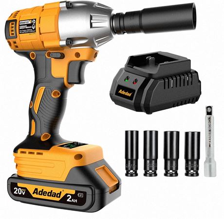 Impact Driver 400N.m, 1/2in Drive, 20V Cordless, 3000 RPM, 2000mAh Battery