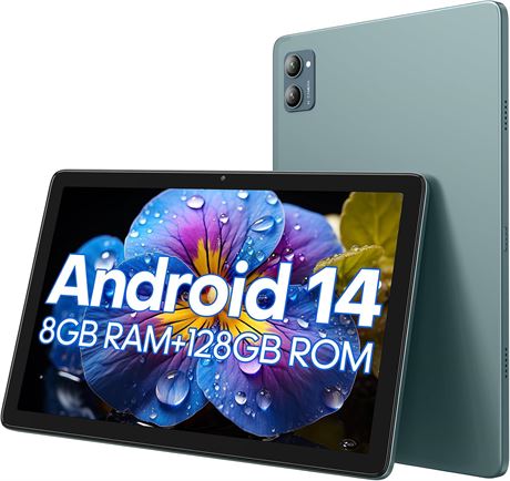 10.1" Android 13 Tablet, 8GB RAM+128GB ROM, Light Blue