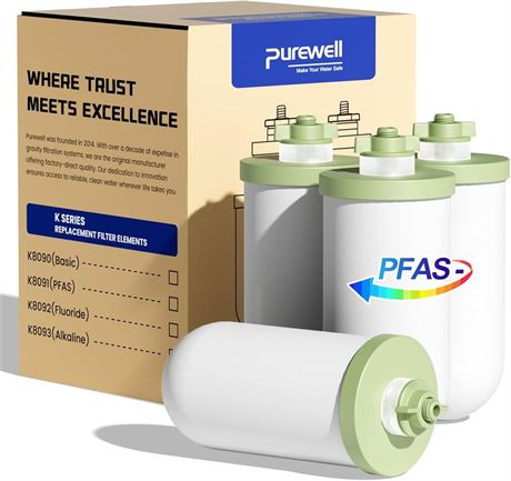 Purewell K Series 4-Stage 7-In Ceramic Water Filter Replacement (4-Pack)