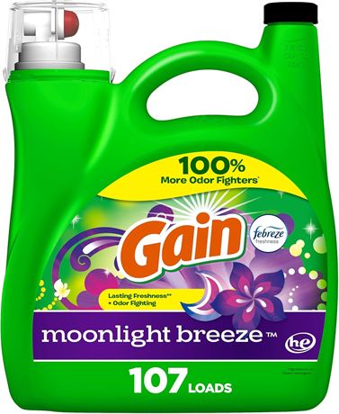 Gain Moonlight Breeze Laundry Detergent, 107 Loads, 4.5L