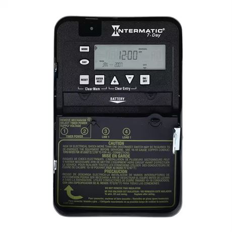 30A 7-Day Electronic Timer Switch, SPST 1-Circuit Digital Time Control