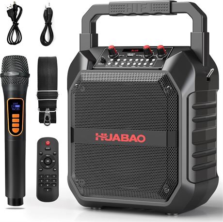 Karaoke Machine: Portable Bluetooth Speaker with Wireless Mic, PA, TF/USB/AUX