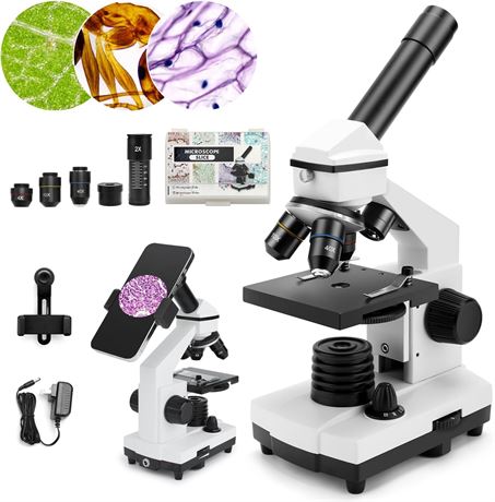 Dcorn Microscope Kit 2000X for Adults & Kids, Slides, Professional Lab