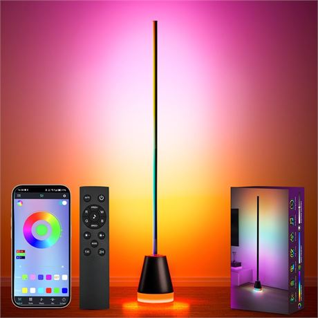 Lampadaire d’Angle LED RGB Keepsmile 172 LED Appli Musique Moderne
