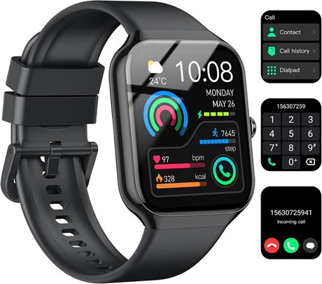 Montre connectée unisexe 2025 HD, appels, sport, sommeil, podomètre