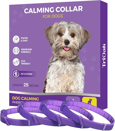 Collier apaisant lavande TopSum pour chiens, 4 pcs, étanche