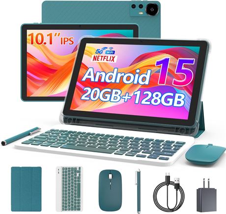 Android 15 Tablet 10" 18GB+128GB Keyboard Mouse Stylus
