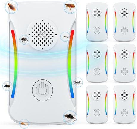Upgraded 6-Pack Ultrasonic Pest Repeller, Plug-in Insect/Rodent Repellent