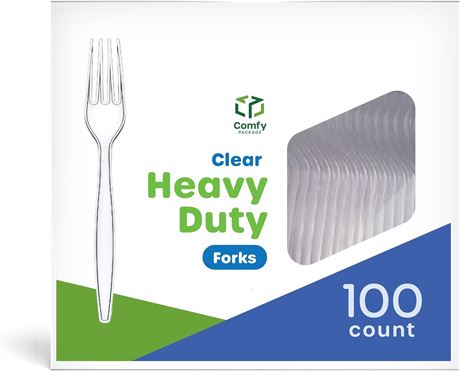 Fourchettes Plastique Transparente Gusto 100 Pièces Épaisses