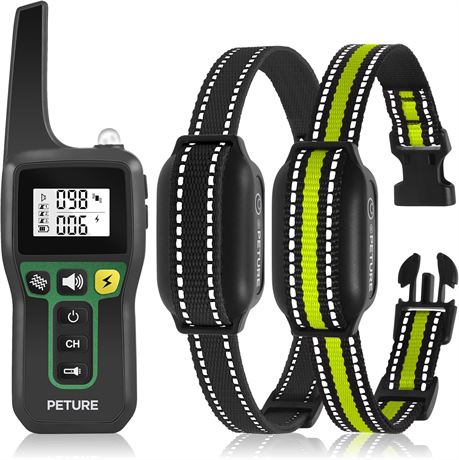 2-Pack Dog Shock Collars 1000m Remote Beep Vibration Shock Waterproof IPX7
