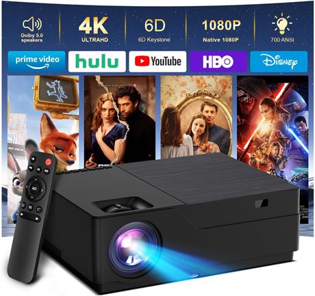 Projector M18 1080p Home Theater Compact LED Projector for Movies & Games