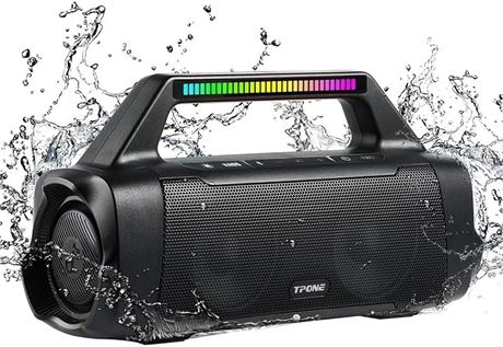 Haut-parleur Bluetooth 80W, étanche, 18h, lumières