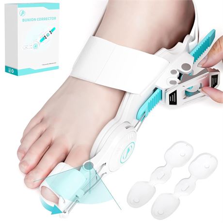 Adjustable Bunion Corrector Splint for Toe Alignment Relief White