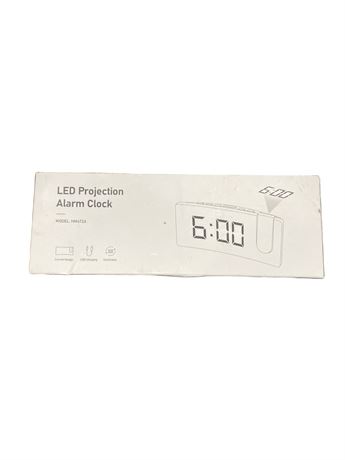 Réveil numérique à projection design incurvé LED bleu clair 3 niveaux