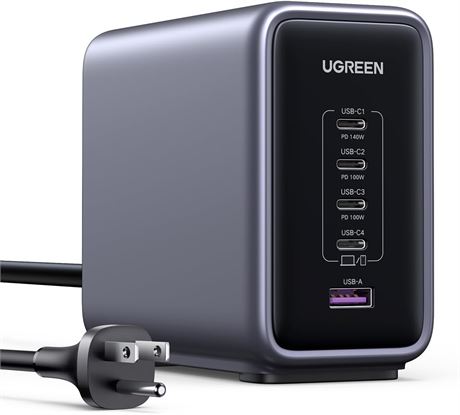 UGREEN Nexode 300W USB-C 5-Port GaN Desktop Charger, MacBook, iPhone, Steam