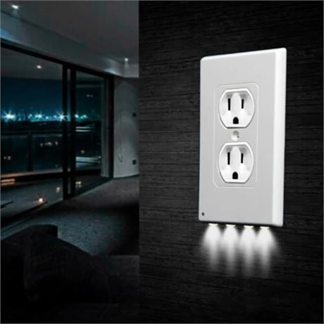 1-Pack Wall Plate Night Light - Hello Light LED Night Lights - Auto On/Off