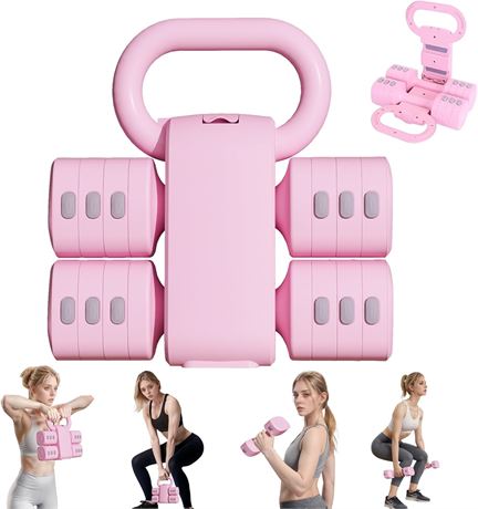 Adjustable Dumbbell Set 4-in-1 Women’s Weights 2–5 lb Fast Adjustment Pink