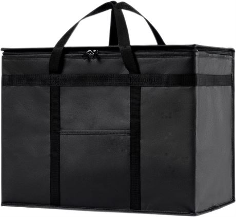 Sac Isotherme XL Plus Livraison Alimentaire Noir Fermeture Zip