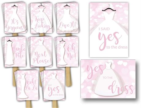 Wedding Dress Shopping Signs Paddles (25 pcs) - Say Yes to the Dress Props