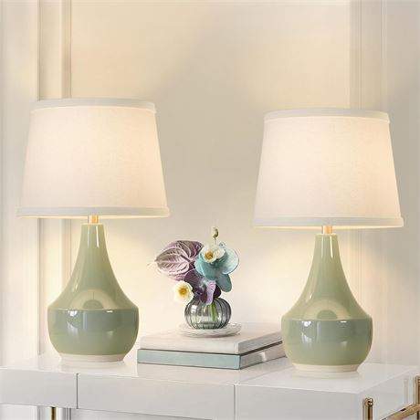 Lampe de Table GyroVu x2 Céramique Verte Moderne LED Incluse