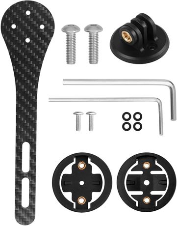Wolfride Carbon Fiber Bike Computer Mount with Camera and Light Support