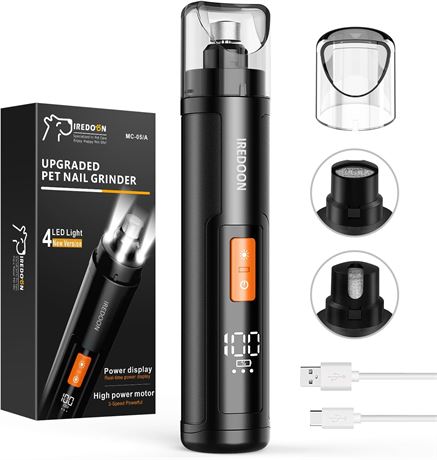 IREDOON Dog Nail Grinder - 3-Speed, Super Quiet