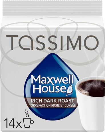 Tassimo Maxwell House Rich Dark Roast Coffee T-Discs, 109g
