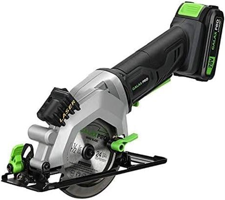 GALAX PRO Mini Cordless Circular Saw DC20V 4-1/2" 2.0Ah, Laser Guide