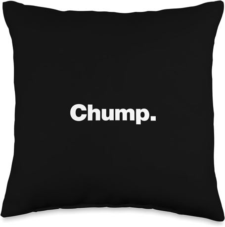 The word Chump | 90s inspired design that says Chump Throw Pillow